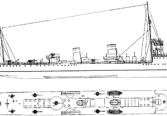 RN Audace [Torpedo Boat] (1918) - drawings, dimensions, pictures